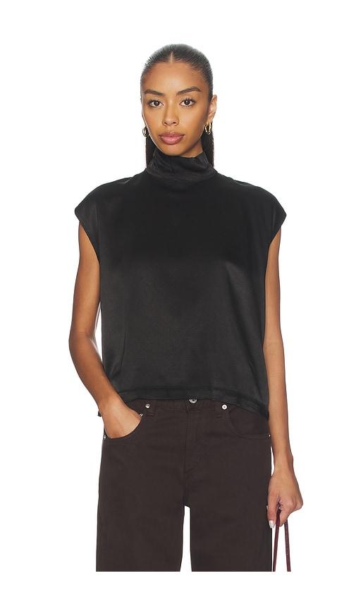 bobi mock neck muscle tee in black. - size l (also in s, xs)