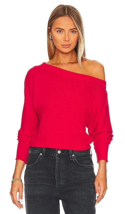 bobi off the shoulder top in red. - size l (also in xs, s, m)