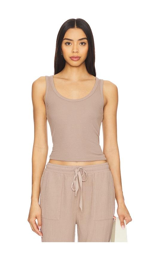 bobi rib tank in taupe. - size l (also in s, m, xl)
