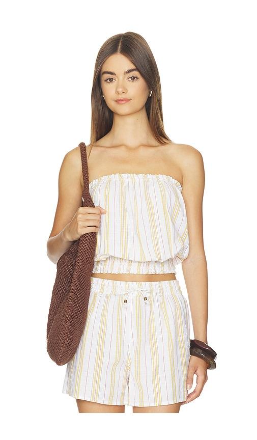 bobi smocked tube top in neutral. - size l (also in m, s, xl, xs)