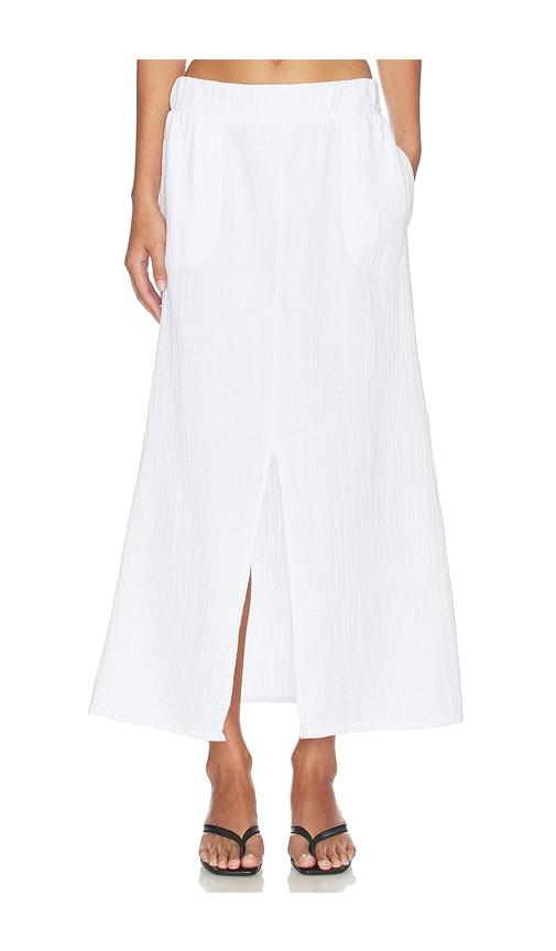 bobi split front maxi skirt in white. - size l (also in s, m, xl)