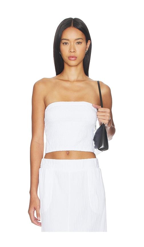bobi textured tube top in white. - size l (also in m, xl, xs)