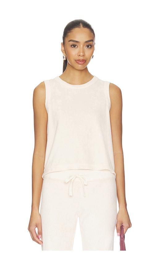 bobi undone edge muscle tank top in pink. - size l (also in xs, s, m, xl)