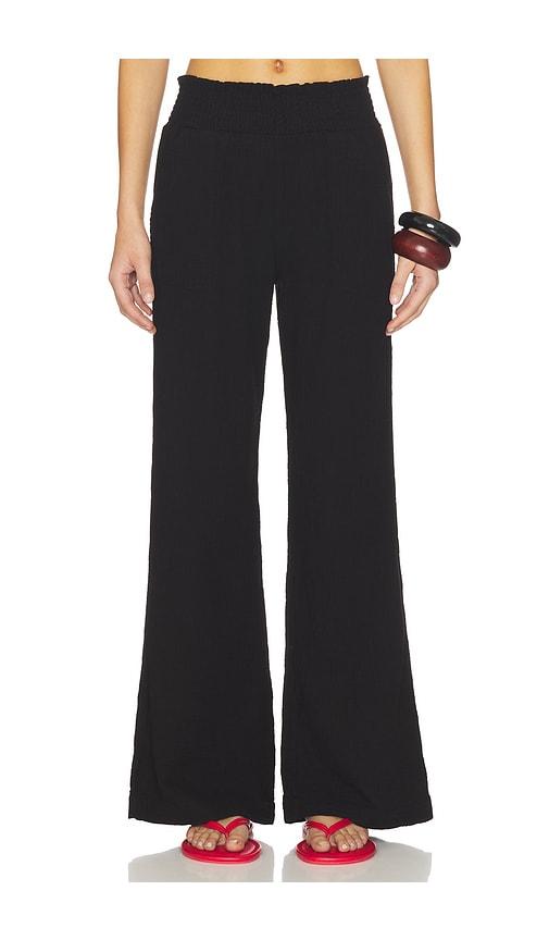 bobi wide leg beach pant in black. - size l (also in s, m, xl)