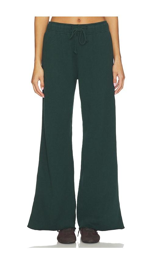 bobi wide leg pant in dark green. - size s (also in xs)
