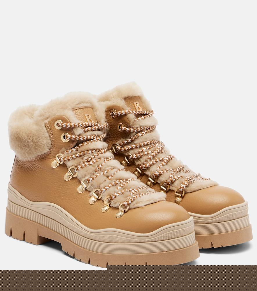 bogner arosa leather and shearling ankle boots