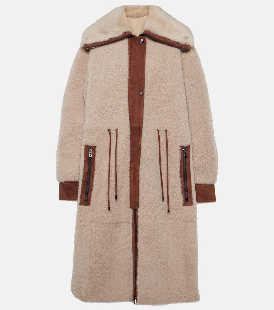 bogner gritt suede-trimmed shearling coat