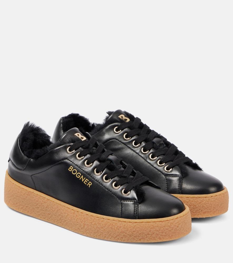 bogner lucerne shearling-lined leather sneakers