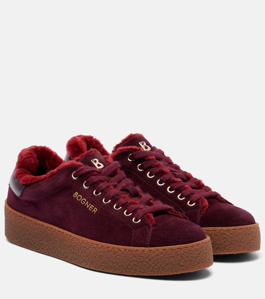 bogner lucerne shearling-lined suede sneakers
