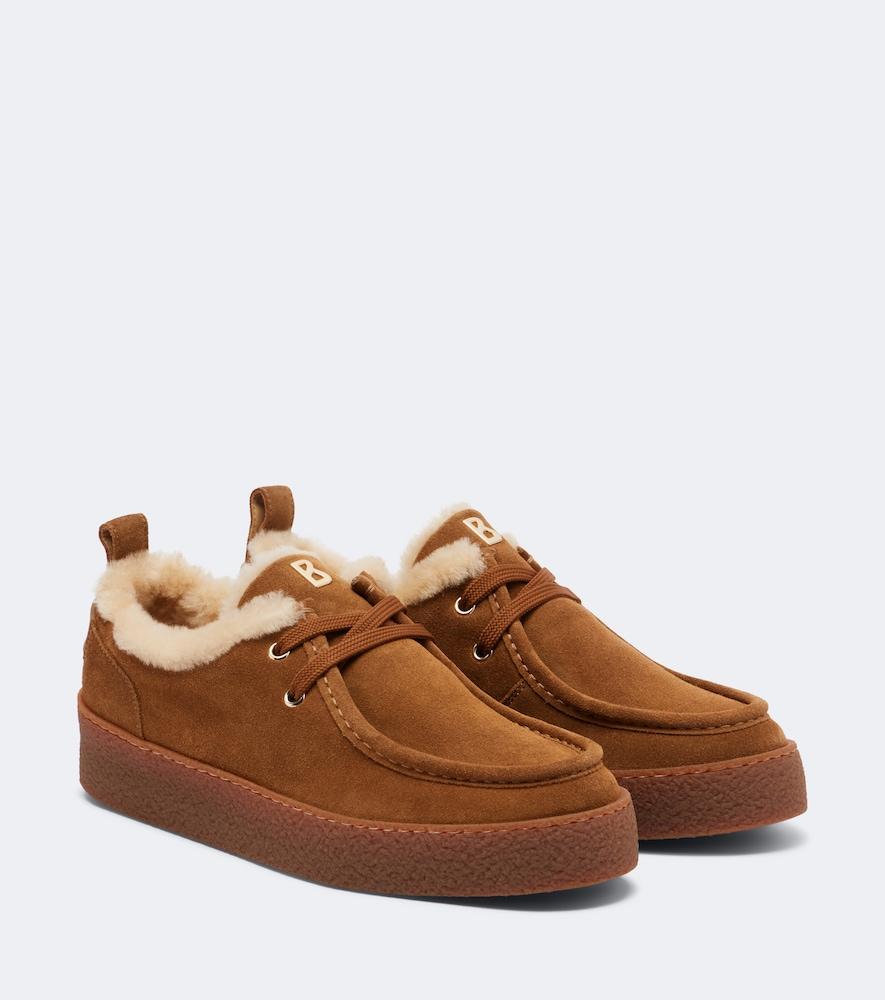bogner lucerne shearling-lined suede sneakers