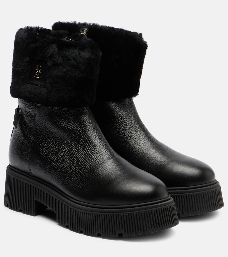 bogner turin shearling-lined leather ankle boots