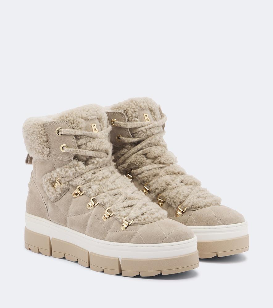 bogner vaduz shearling and suede ankle boots