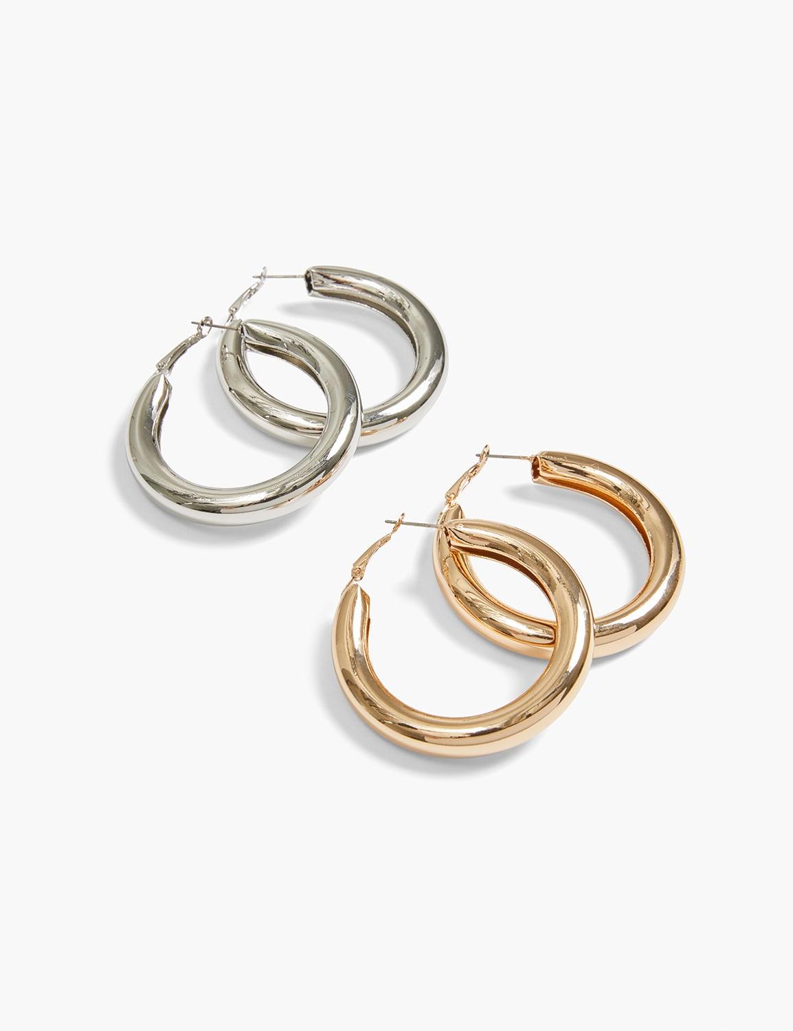 bold hoop earrings 2-pack