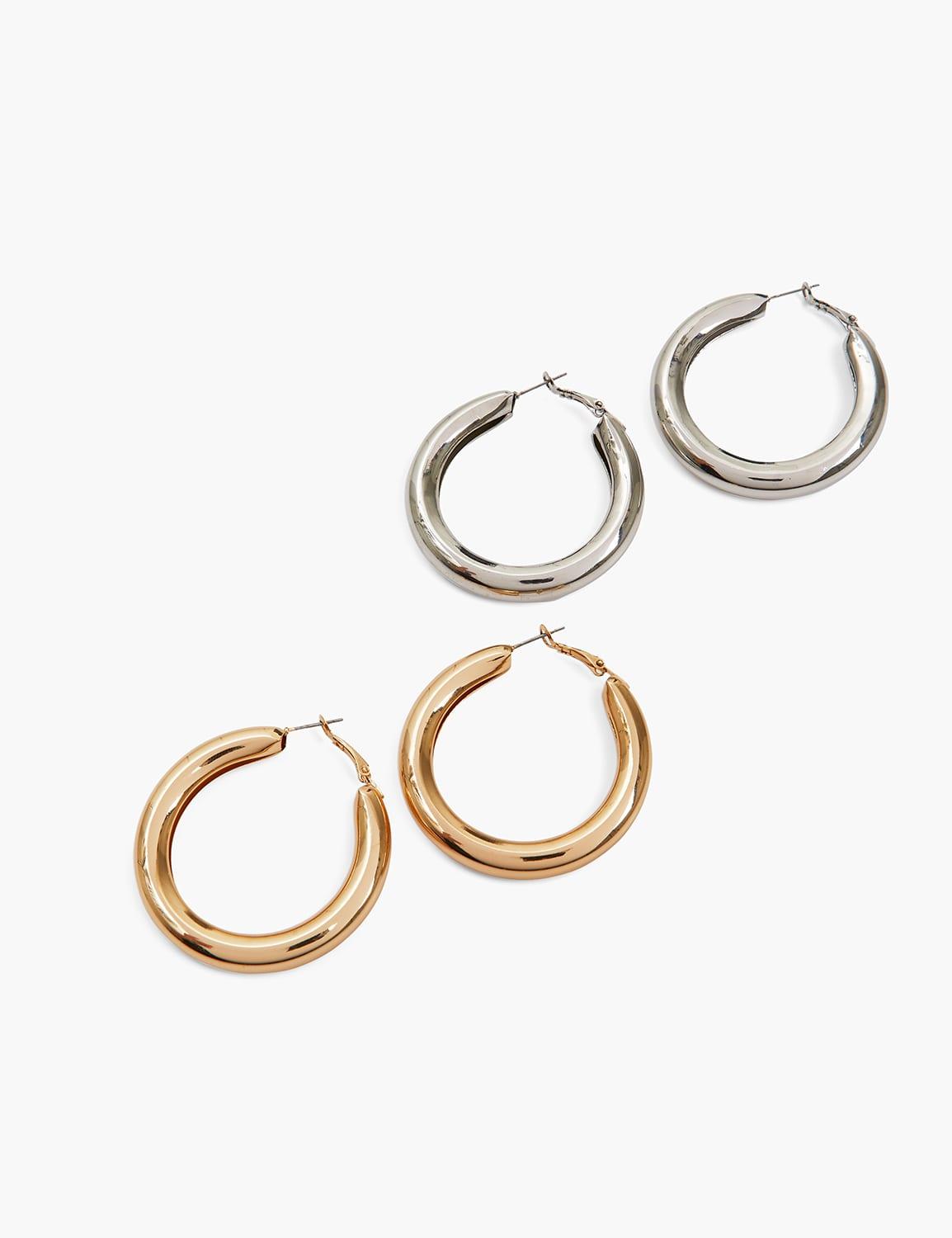 bold hoop earrings 2-pack