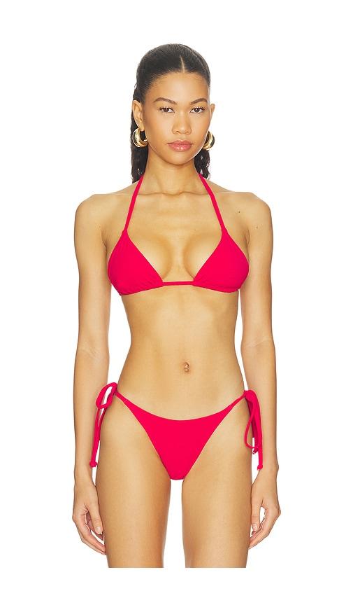 bond eye isla triangle bikini top in red. - size m/l (also in xs/s)