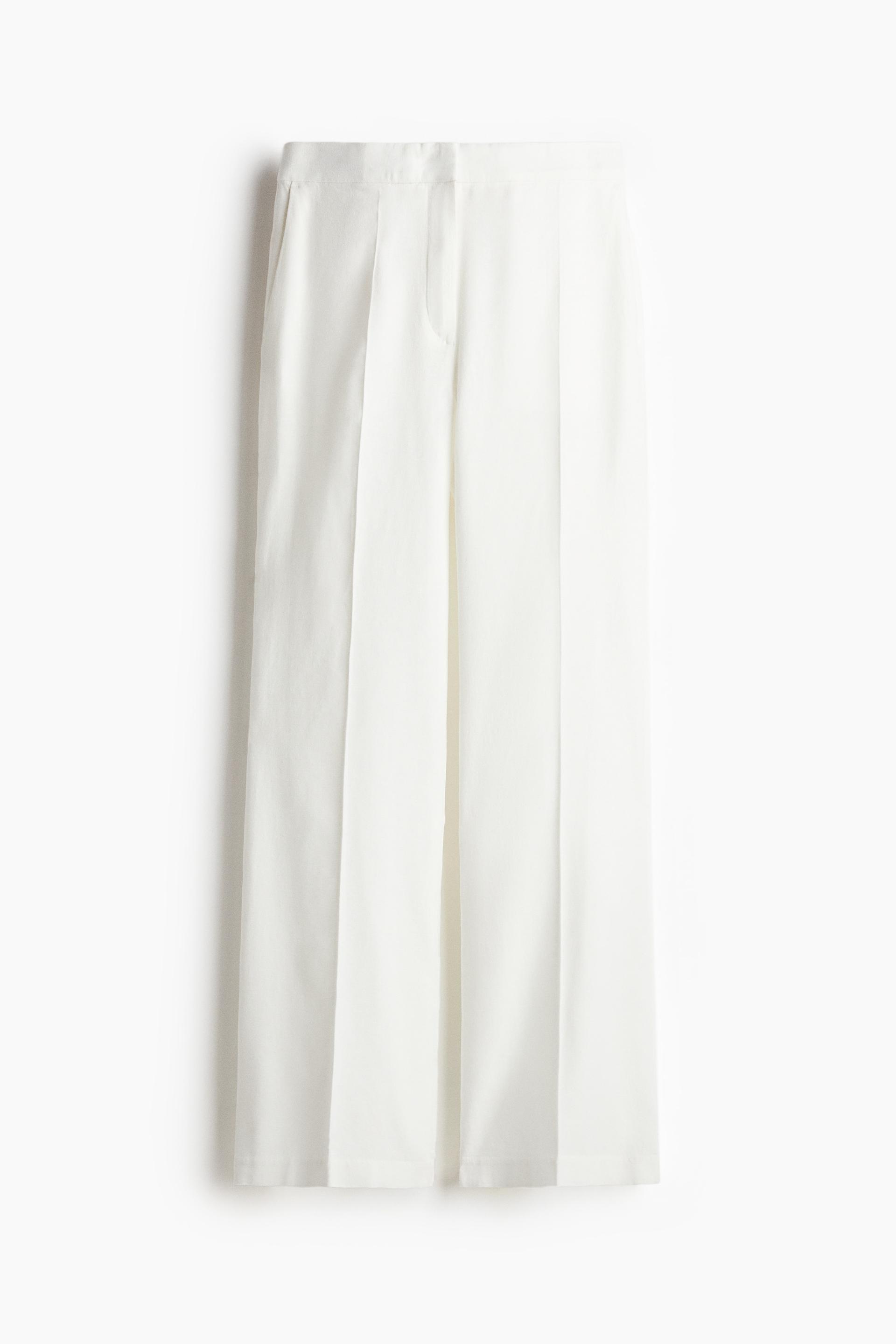 bootcut linen-blend pants