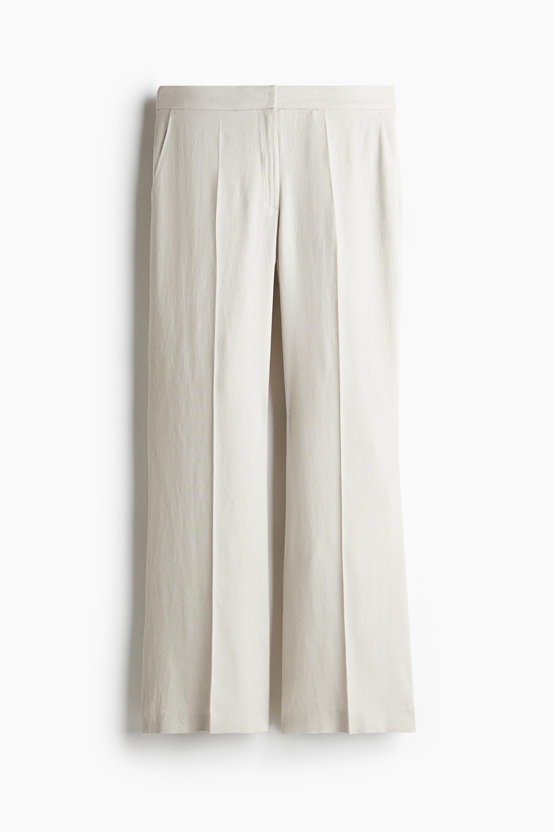 bootcut linen-blend pants