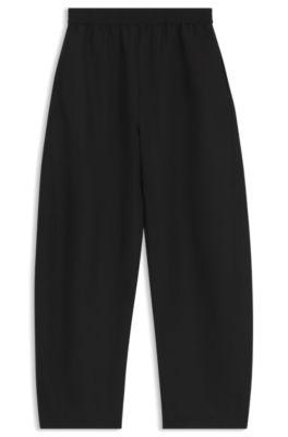 boss balloon-leg trousers with elasticated waist - black women's casual pants size 2