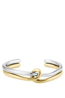 boss bangle with gold and silver effects - women's jewelry