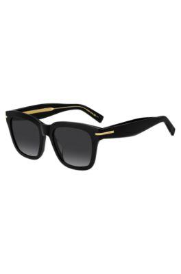 boss black-acetate sunglasses with gold-tone detail - women's glasses & sunglasses