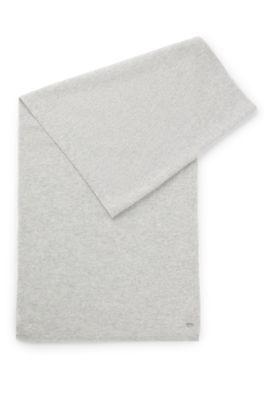boss cashmere scarf with metal logo tube - light grey women's scarves size pcs.