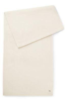 boss cashmere scarf with metal logo tube - white women's scarves size pcs.