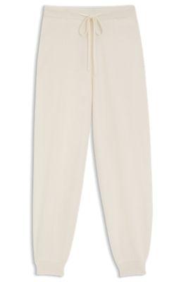 boss cashmere tracksuit bottoms with cuffed hems - white women's pants size m