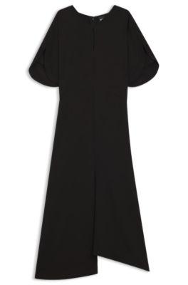 boss crepe dress with keyhole neckline - black women's business dresses size 8