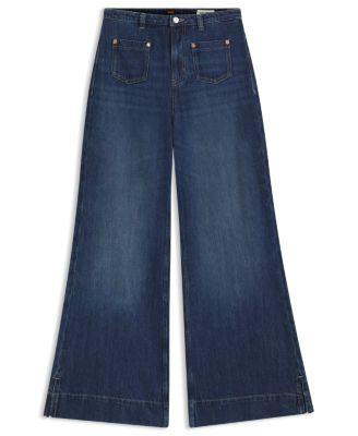 boss flared-fit jeans in blue denim - dark blue women's pants size 26/32