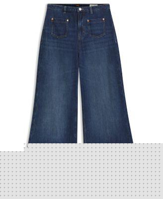 boss flared-fit jeans in blue denim - dark blue women's pants size 27/32