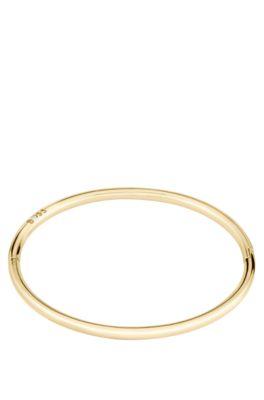 boss gold-tone bangle with logo detail - women's jewelry