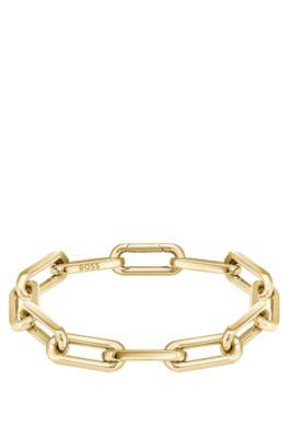 boss gold-tone bracelet with branded link - women's jewelry
