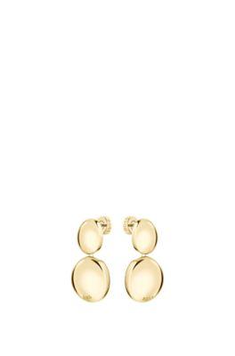 boss gold-tone earrings with pebble style - women's jewelry