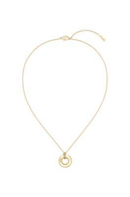 boss gold-tone necklace with logo hoop - women's jewelry