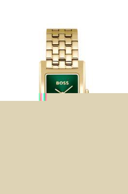 boss green-dial watch in gold-tone steel - women's watches