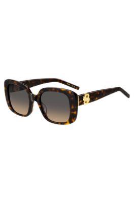 boss havana-acetate sunglasses with double b monogram - women's glasses & sunglasses