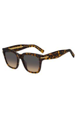 boss havana-acetate sunglasses with gold-tone detail - women's glasses & sunglasses