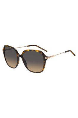 boss havana-acetate sunglasses with gold-tone temples - women's glasses & sunglasses