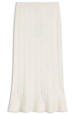boss knitted skirt with check texture - white women's maxi skirts size l