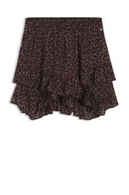 boss layered skort with modern print - patterned women's mini skirts size 6