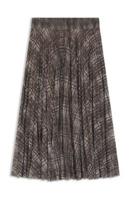 boss lined skirt in plissé tulle - patterned women's casual skirts size xs