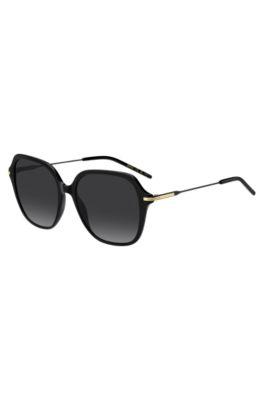 boss metal-temple sunglasses in black acetate - women's glasses & sunglasses