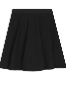 boss mini skirt in stretch jersey - black women's business skirts size 2