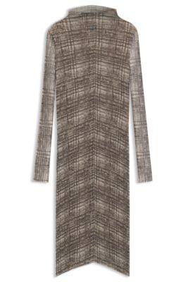 boss modal-lined dress in plissé tulle - grey women's jersey dresses size l