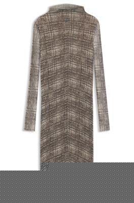 boss modal-lined dress in plissé tulle - grey women's jersey dresses size xl