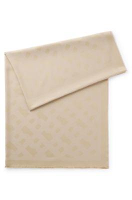 boss modal-wool scarf with monograms - light beige women's scarves size pcs.