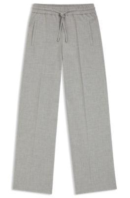 boss oversized-fit trousers in stretch twill - patterned women's formal pants size 8