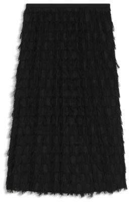 boss pencil skirt in feather jacquard - black women's a-line skirts size 4