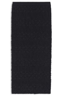 boss pencil skirt with geometric plissé - black women's casual skirts size xs
