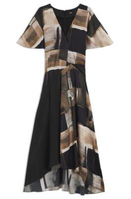 boss printed dress in silk - patterned women's business dresses size 12